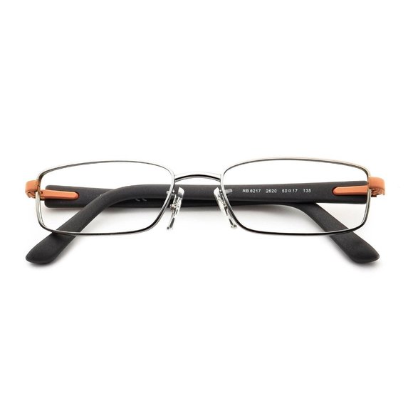 Ray-Ban Eyeglasses RB 6217 2620 Silver/Gray/Orange Rectangular Frame - Picture 3 of 4
